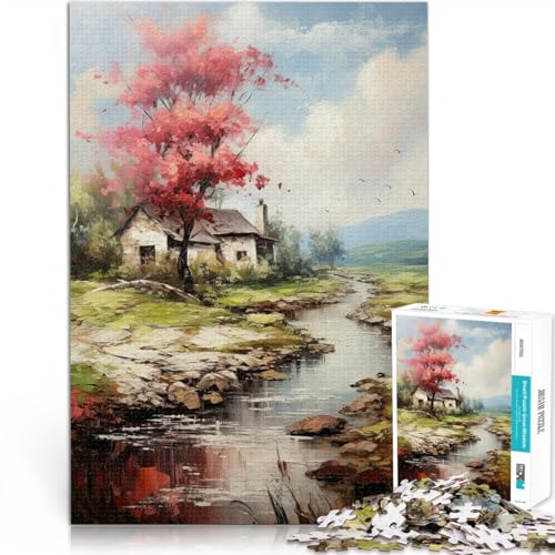 1000-teiliges Puzzle für Teenager Pädagogisches Spielzeug zum Stressabbau Flusslandschaftskunst Verbessern Sie das Gedächtnis38x26cm von QVKZLYFXN