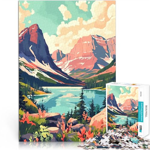 1000-teiliges Puzzle für Teenager Quizspiel Montana Gletschersee Naturkunst Jedes Stück ist einzigartig – Anspruchsvolles Familienspiel38x26cm 1000-teiliges Puzzle für Teenager Quizspiel Montana Gletschersee Naturkunst Jedes Stück ist einzigartig – Anspruchsvolles Familienspiel38x26cm von QVKZLYFXN