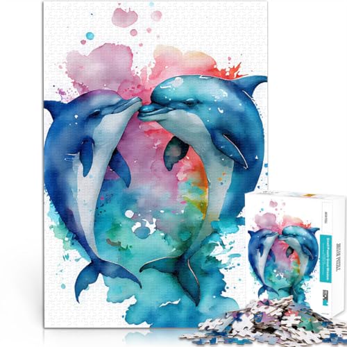 1000-teiliges Puzzle für Teenager Spiel Liebesgeschichte eines Delfinpaares denn eignet ganze Familie75x50cm 1000-teiliges Puzzle für Teenager Spiel Liebesgeschichte eines Delfinpaares denn eignet ganze Familie75x50cm von QVKZLYFXN