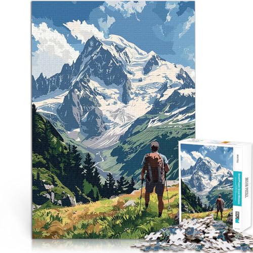 1000-teiliges Puzzle für Teenager Spielspielzeug Mont Blanc Frankreich Berg einzigartiges Herausforderungsspiel75x50cm von QVKZLYFXN
