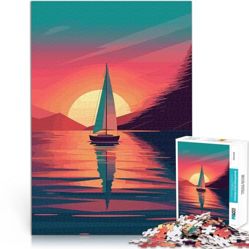 1000-teiliges Puzzle für Teenager Spielzeug Lernspiele Stressabbau Segelboot auf dem Wasser Geburtstagsgeschenk, Geschenke, Wandkunst75x50cm 1000-teiliges Puzzle für Teenager Spielzeug Lernspiele Stressabbau Segelboot auf dem Wasser Geburtstagsgeschenk, Geschenke, Wandkunst75x50cm von QVKZLYFXN