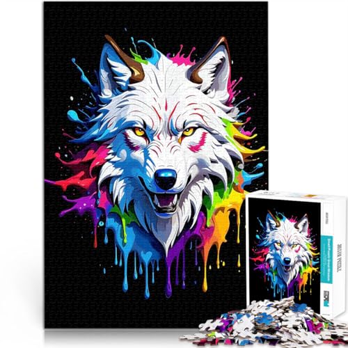 1000-teiliges Puzzle für Teenager Trainieren Sie Ihr Gehirn und Ihre Hände Bunter Wolf Künstlersammlung, Bildende Kunst38x26cm 1000-teiliges Puzzle für Teenager Trainieren Sie Ihr Gehirn und Ihre Hände Bunter Wolf Künstlersammlung, Bildende Kunst38x26cm von QVKZLYFXN