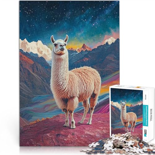 1000-teiliges Teenager-Puzzle Lernspiel-Herausforderungsspielzeug Lama in Berglandschaft Geburtstagsgeschenk, Geschenke52x38cm 1000-teiliges Teenager-Puzzle Lernspiel-Herausforderungsspielzeug Lama in Berglandschaft Geburtstagsgeschenk, Geschenke52x38cm von QVKZLYFXN