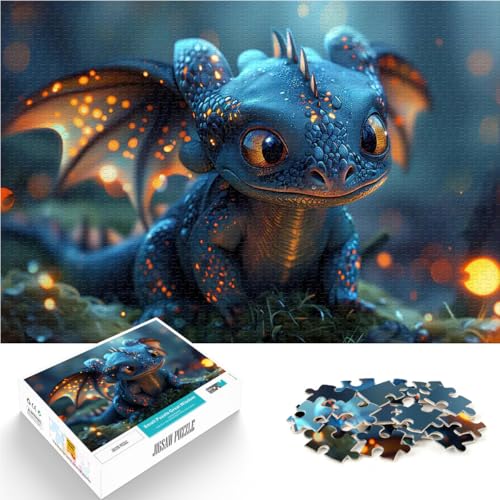 1000-teiliges Teenager-Puzzle Lernspiel-Herausforderungsspielzeug Süßer Babydrache einzigartiges Herausforderungsspiel38x52cm von QVKZLYFXN
