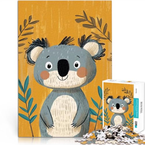 1000-teiliges Teenager-Puzzle Lernspielzeug für die ganze Familie Niedliche Koala-Illustration einzigartiges Herausforderungsspiel52x38cm von QVKZLYFXN