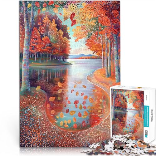 1000-teiliges Teenager-Puzzle Lustige Spiele Herbstliche Flussszene im pointillistischen Stil Lernspiel für Geburtstag, Weihnachten75x50cm 1000-teiliges Teenager-Puzzle Lustige Spiele Herbstliche Flussszene im pointillistischen Stil Lernspiel für Geburtstag, Weihnachten75x50cm von QVKZLYFXN