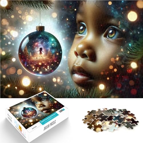 1000-teiliges Teenager-Puzzle Spielzeug Lernspiele Stressabbau Kind betrachtet Christbaumkugel Lernspiel für Geburtstag, Weihnachten38x26cm von QVKZLYFXN