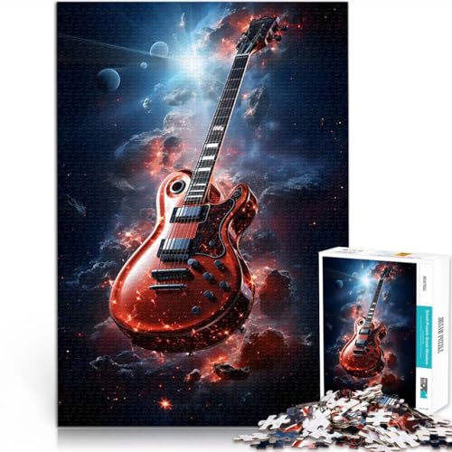 Puzzle 1000 Teile für Erwachsene Anspruchsvoll, Aber lustig und humorvoll Gitarre im Weltraum Die Liebe zwischen Paaren stärken38x26cm von QVKZLYFXN