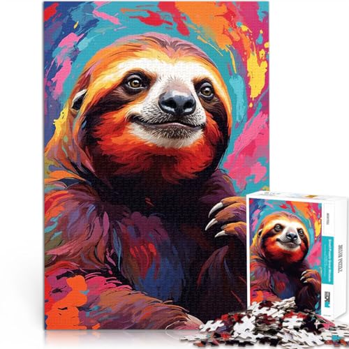 Puzzle 1000 Teile für Erwachsene Denkspiel Buntes Dreifingerfaultier-Porträt denn eignet ganze Familie75x50cm Puzzle 1000 Teile für Erwachsene Denkspiel Buntes Dreifingerfaultier-Porträt denn eignet ganze Familie75x50cm von QVKZLYFXN