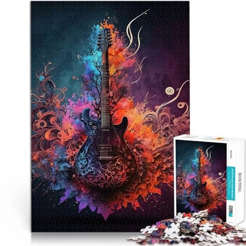 Puzzle 1000 Teile für Erwachsene Gehirnintelligenz-Herausforderung süchtig machendes Spielzeug Gitarre Heimdekoration75x50cm von QVKZLYFXN