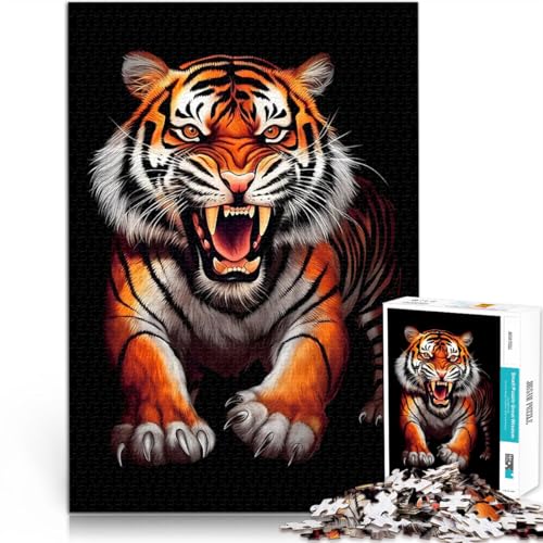 Puzzle 1000 Teile für Erwachsene Gehirnintelligenz-Herausforderung süchtig machendes Spielzeug Tiger EIN Kunstwerk75x50cm von QVKZLYFXN