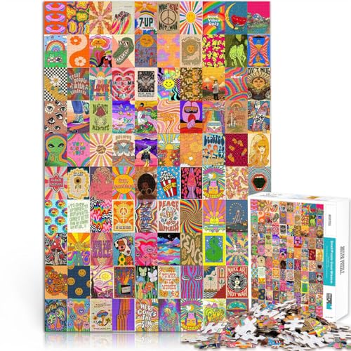 Puzzle 1000 Teile für Erwachsene Geschenke zum Suchbegriff: Herausfordernde Spiele Hippie-Collage Wohnkunstdekor75x50cm Puzzle 1000 Teile für Erwachsene Geschenke zum Suchbegriff: Herausfordernde Spiele Hippie-Collage Wohnkunstdekor75x50cm von QVKZLYFXN
