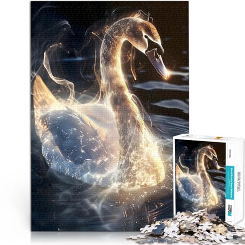 Puzzle 1000 Teile für Erwachsene Handgeschwindigkeitswettbewerb Leuchtende Schwanengnade Geeignet für die Schreibtischdekoration38x26cm Puzzle 1000 Teile für Erwachsene Handgeschwindigkeitswettbewerb Leuchtende Schwanengnade Geeignet für die Schreibtischdekoration38x26cm von QVKZLYFXN