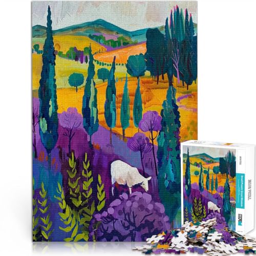 Puzzle 1000 Teile für Erwachsene Herausfordernd Schwierig Schafe in Einer farbenfrohen Landschaft Künstlersammlung, Bildende Kunst75x50cm Puzzle 1000 Teile für Erwachsene Herausfordernd Schwierig Schafe in Einer farbenfrohen Landschaft Künstlersammlung, Bildende Kunst75x50cm von QVKZLYFXN