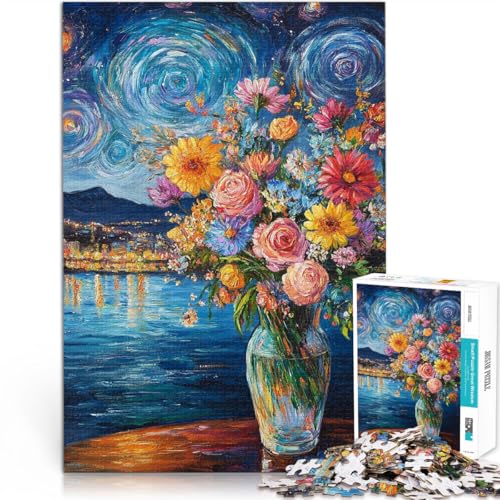 Puzzle 1000 Teile für Erwachsene Herausfordernd Schwierig Sternennacht Blumen Lustige Aktivitäten für zu Hause, Geburtstagsgeschenk, Reisegeschenk,38x26cm Puzzle 1000 Teile für Erwachsene Herausfordernd Schwierig Sternennacht Blumen Lustige Aktivitäten für zu Hause, Geburtstagsgeschenk, Reisegeschenk,38x26cm von QVKZLYFXN
