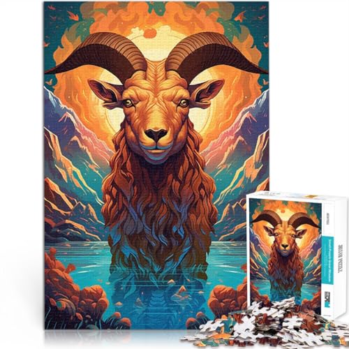 Puzzle 1000 Teile für Erwachsene Herausforderndes Spiel Ziege stehend auf Berg eignet ganze Familie75x50cm Puzzle 1000 Teile für Erwachsene Herausforderndes Spiel Ziege stehend auf Berg eignet ganze Familie75x50cm von QVKZLYFXN