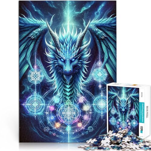 Puzzle 1000 Teile für Erwachsene Lernspiel-Herausforderungsspielzeug Heilige Geometrie des Drachen Lernspiel für Geburtstag, Weihnachten50x70cm von QVKZLYFXN