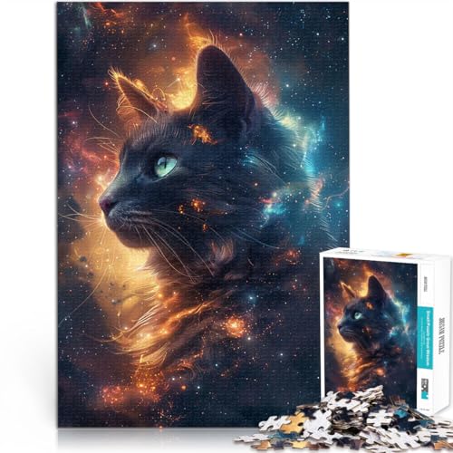 Puzzle 1000 Teile für Erwachsene Lernspiele DIY Spielzeug Weltraumkatzengalaxie denn eignet ganze Familie75x50cm von QVKZLYFXN
