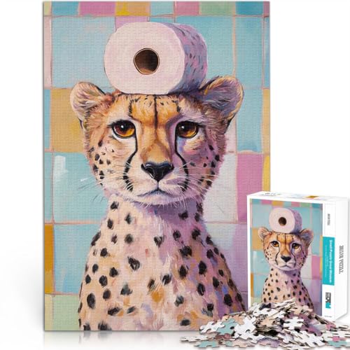 Puzzle 1000 Teile für Erwachsene Lernspiele Heimdekoration Gepard mit Toilettenpapier Angebot als Geschenk für die ganze Familie38x52cm Puzzle 1000 Teile für Erwachsene Lernspiele Heimdekoration Gepard mit Toilettenpapier Angebot als Geschenk für die ganze Familie38x52cm von QVKZLYFXN
