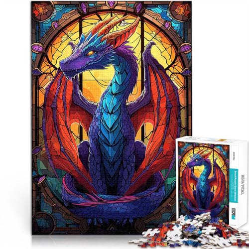 Puzzle 1000 Teile für Erwachsene Pädagogisches Spielzeug zum Stressabbau Befleckte Drachenfantasie einzigartiges Herausforderungsspiel52x38cm von QVKZLYFXN