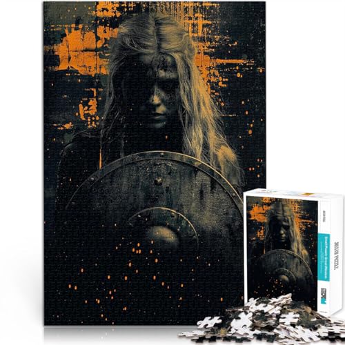 Puzzle 1000 Teile für Erwachsene Pädagogisches Spielzeug zum Stressabbau Kriegerin mit Schild Schildmaid Geschenkideen75x50cm von QVKZLYFXN