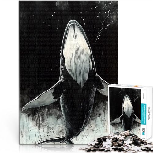 Puzzle 1000 Teile für Erwachsene Pädagogisches Spielzeug zum Stressabbau Wal in der Tiefe Geburtstagsgeschenk, Geschenke52x38cm von QVKZLYFXN