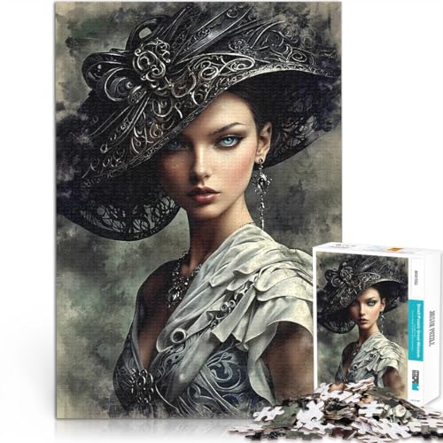 Puzzle 1000 Teile für Erwachsene Quizspiel Die rätselhafte Dame mit dem verzierten schwarzen Hut Verbessern Sie das Gedächtnis38x26cm Puzzle 1000 Teile für Erwachsene Quizspiel Die rätselhafte Dame mit dem verzierten schwarzen Hut Verbessern Sie das Gedächtnis38x26cm von QVKZLYFXN