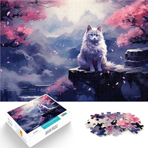 Puzzle 1000 Teile für Erwachsene Spiele Spielzeug Geschenk Kirschblütenfuchsbaby eignet ganze Familie52x38cm von QVKZLYFXN