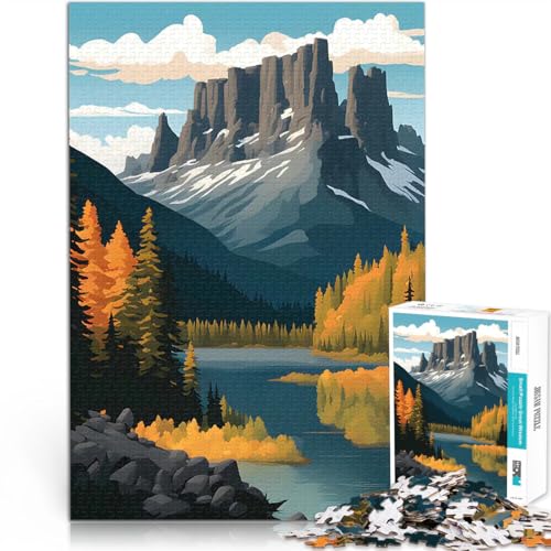 Puzzle 1000 Teile für Erwachsene Spielzeug-Intellektuelles Spiel Castle Mountain Kanada Tolle Geschenke und Spielzeuge38x26cm von QVKZLYFXN