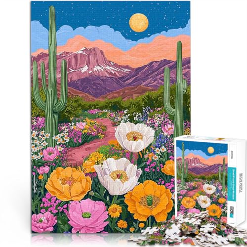 Puzzle 1000 Teile für Erwachsene Spielzeug Lernspiele Stressabbau Wüstenblütennacht Verbessern Sie das Gedächtnis75x50cm von QVKZLYFXN
