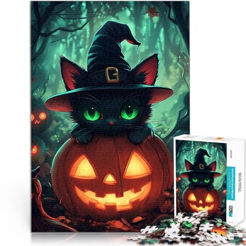 Puzzle 1000 Teile für Erwachsene Staycation: Zeit totschlagen Halloween Hexenkatze Die Liebe zwischen Paaren stärken38x26cm Puzzle 1000 Teile für Erwachsene Staycation: Zeit totschlagen Halloween Hexenkatze Die Liebe zwischen Paaren stärken38x26cm von QVKZLYFXN