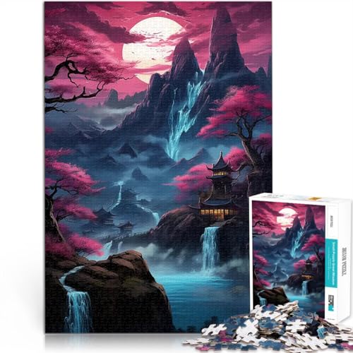Puzzle 1000 Teile für Erwachsene Stressabbau-Spielzeug Japanische Landschaftskunst Lernspiel für Geburtstag, Weihnachten50x70cm von QVKZLYFXN