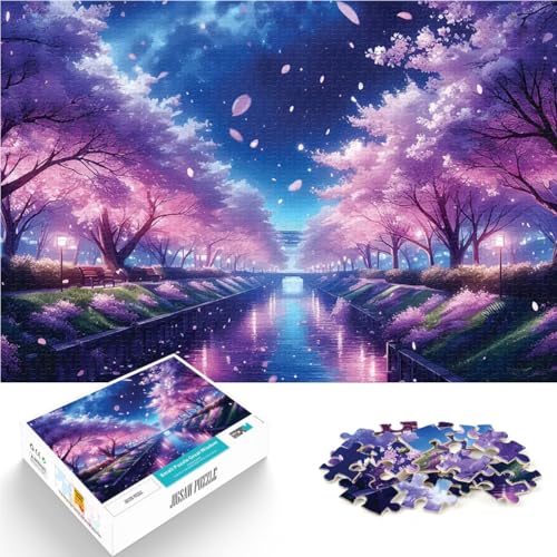 Puzzle 1000 Teile für Erwachsene Stressabbau-Spielzeug Japanische Sakura-Landschaft Verbessern Sie das Gedächtnis38x26cm von QVKZLYFXN