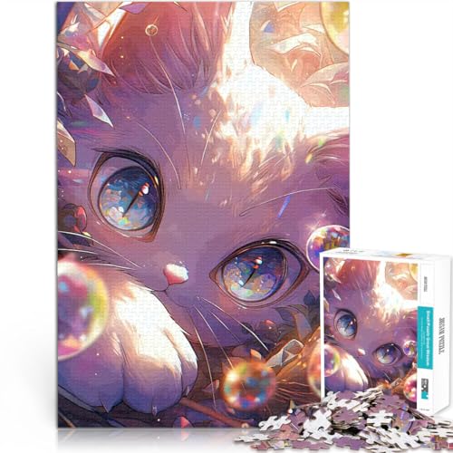 Puzzle 1000 Teile für Erwachsene Trainieren Sie Ihr Gehirn und Ihre Hände Süße Katze Einzigartige Geburtstags- und Geschenkideen50x70cm von QVKZLYFXN