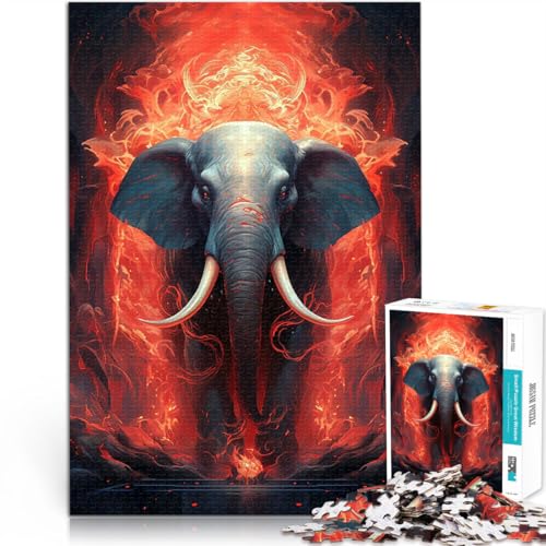 Puzzle 1000 Teile für Erwachsene für Lernspiel-Herausforderungsspielzeug Flammenelefantenkönig Geburtstagsgeschenk, Geschenke38x26cm Puzzle 1000 Teile für Erwachsene für Lernspiel-Herausforderungsspielzeug Flammenelefantenkönig Geburtstagsgeschenk, Geschenke38x26cm von QVKZLYFXN