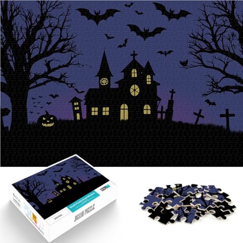 Puzzle 1000 Teile für Erwachsene lustige Spiele für die ganze Familie Spukhaus Halloween Geeignet für die Schreibtischdekoration50x70cm von QVKZLYFXN
