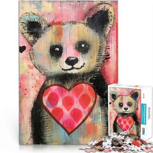 Puzzle 1000 Teile für Jugendliche Für Familienspaß Valentinstag Pandabär mit Herz denn eignet ganze Familie50x70cm Puzzle 1000 Teile für Jugendliche Für Familienspaß Valentinstag Pandabär mit Herz denn eignet ganze Familie50x70cm von QVKZLYFXN