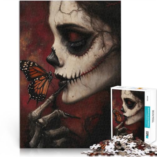 Puzzle 1000 Teile für Jugendliche Pädagogisches Spielzeug zum Stressabbau Dunkle Königin und Schmetterling Wohnkunstdekor38x52cm von QVKZLYFXN