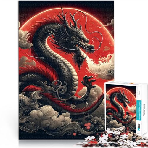 Puzzle 1000 Teile für Jugendliche Pädagogisches Spielzeug zum Stressabbau Himmlische Drachenfinsternis Wichtelgeschenke75x50cm von QVKZLYFXN