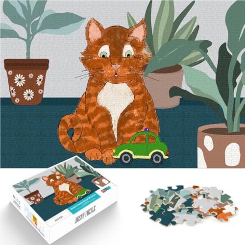 Puzzle 1000 Teile für Jugendliche Spiel Neugierige Katze mit Spielzeugauto eignet ganze Familie75x50cm Puzzle 1000 Teile für Jugendliche Spiel Neugierige Katze mit Spielzeugauto eignet ganze Familie75x50cm von QVKZLYFXN