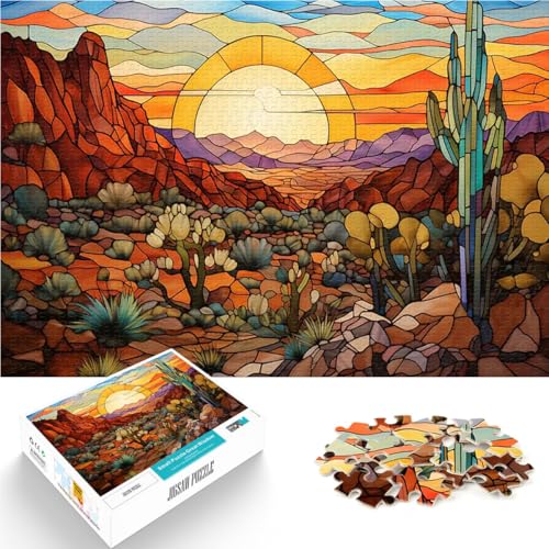 Puzzle 1000 Teile für Jugendliche Spielzeug-Intellektuelles Spiel Buntglaswüste mit vollständig ineinander greifenden, zufällig geformten Teilen38x26cm Puzzle 1000 Teile für Jugendliche Spielzeug-Intellektuelles Spiel Buntglaswüste mit vollständig ineinander greifenden, zufällig geformten Teilen38x26cm von QVKZLYFXN