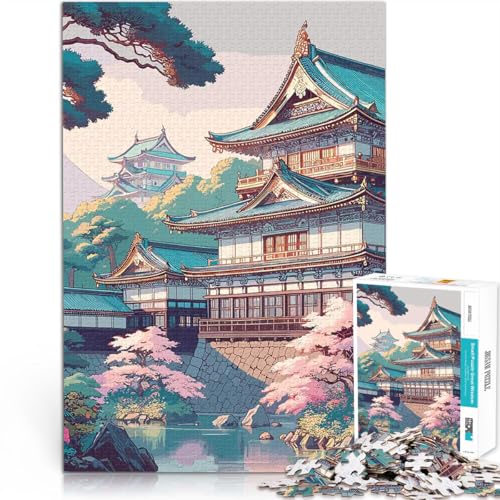 Puzzle 1000 Teile für Jugendliche Spielzeug-Intellektuelles Spiel Japanische Tempellandschaft Geeignet für die Schreibtischdekoration75x50cm von QVKZLYFXN