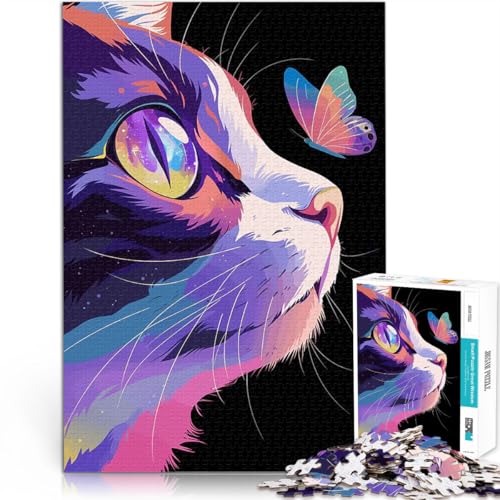 Puzzle 1000 Teile für Jugendliche Spielzeug-Intellektuelles Spiel Katze mit Galaxienauge Geeignet für die Schreibtischdekoration75x50cm von QVKZLYFXN