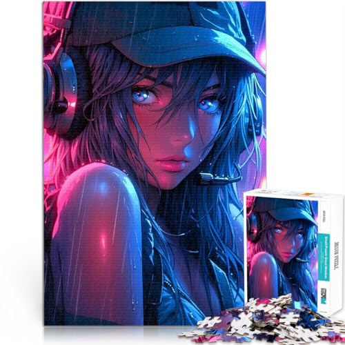 Puzzle 1000 Teile für Jugendliche Staycation: Zeit totschlagen Süßes Straßenmädchen mit passendem Poster und Quizblatt38x52cm von QVKZLYFXN