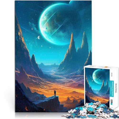 Puzzle 1000 Teile für Jugendliche für Lernspiel-Herausforderungsspielzeug Berge und Planeten Kunst Wunschliste mit dem Weihnachtsmann38x26cm von QVKZLYFXN