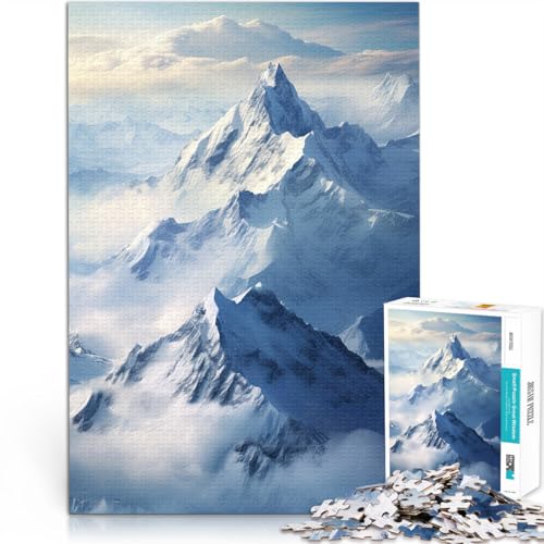 Puzzle 1000 Teile für Teenager Dekomprimierendes intellektuelles Lernspielzeug Berge im Winter Verbessern Sie das Gedächtnis38x26cm von QVKZLYFXN