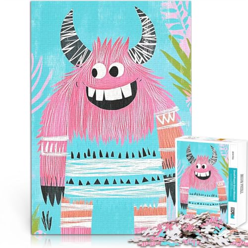 Puzzle 1000 Teile für Teenager Denkspiel Lächelndes rosa Monster Wandkunst Lustige Aktivitäten für zu Hause, Geburtstagsgeschenk, Reisegeschenk,52x38cm Puzzle 1000 Teile für Teenager Denkspiel Lächelndes rosa Monster Wandkunst Lustige Aktivitäten für zu Hause, Geburtstagsgeschenk, Reisegeschenk,52x38cm von QVKZLYFXN