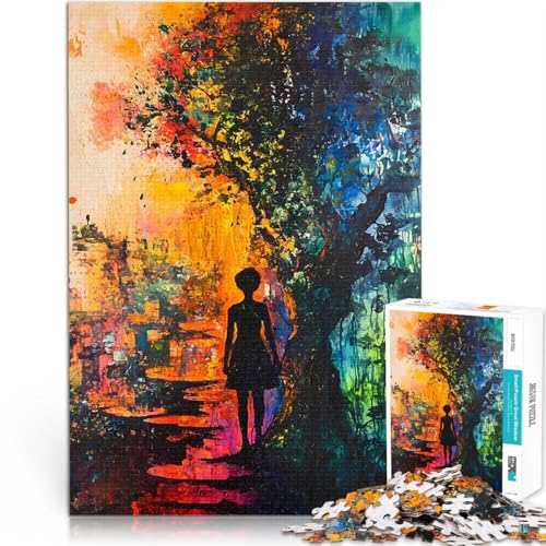 Puzzle 1000 Teile für Teenager Denkspiel Silhouette Einer Frau in einem bunten Wald Wunschliste mit dem Weihnachtsmann75x50cm Puzzle 1000 Teile für Teenager Denkspiel Silhouette Einer Frau in einem bunten Wald Wunschliste mit dem Weihnachtsmann75x50cm von QVKZLYFXN