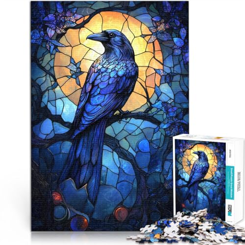 Puzzle 1000 Teile für Teenager Familienspiel zum Stressabbau, schwierige Herausforderung Rabe in Buntglas Gutes Geschenk38x26cm Puzzle 1000 Teile für Teenager Familienspiel zum Stressabbau, schwierige Herausforderung Rabe in Buntglas Gutes Geschenk38x26cm von QVKZLYFXN