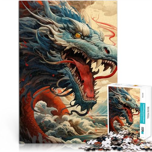 Puzzle 1000 Teile für Teenager Gehirnintelligenz-Herausforderung süchtig machendes Spielzeug Drachen Wanddekoration75x50cm von QVKZLYFXN